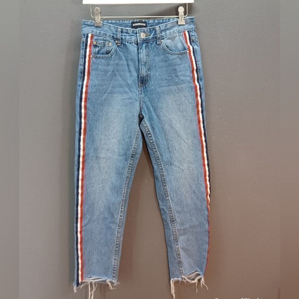 Momokrom Capri Ripped Hem Jeans UK 8